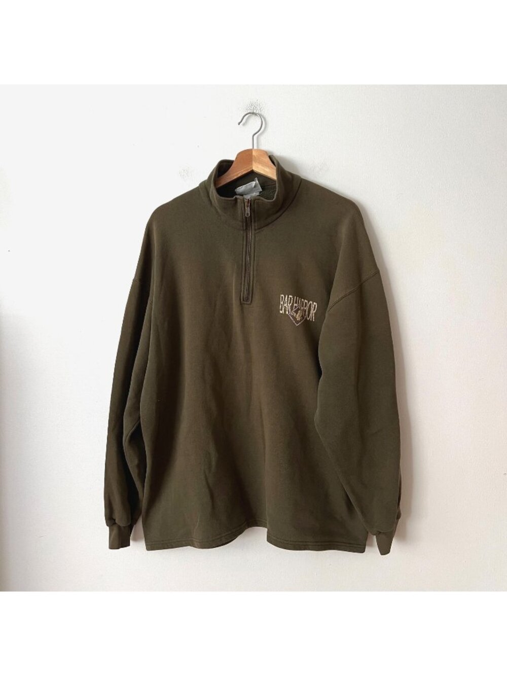 VTG Lee Heavyweight Bar Harbor Maine 1/2 Zip Pullover Sweatshirt Men's Size XL